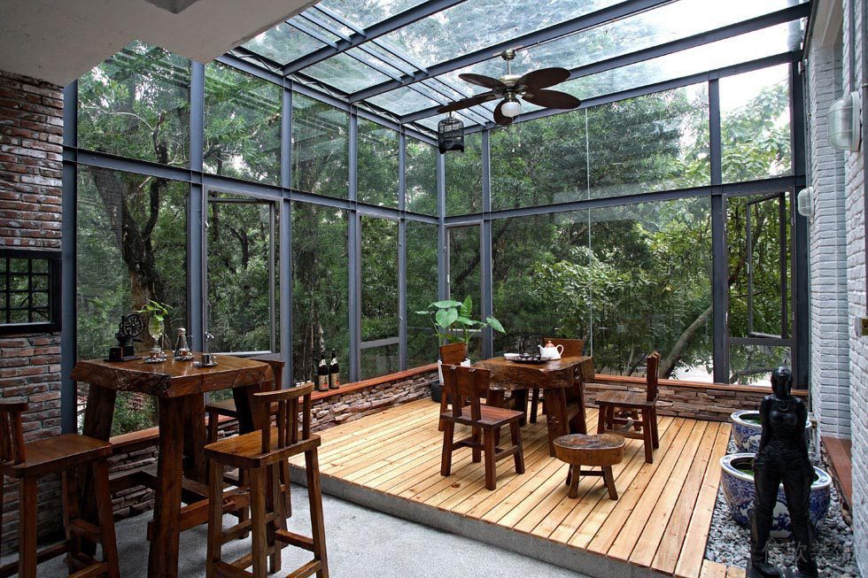 灰色鋼結(jié)構(gòu)陽光房設(shè)計圖