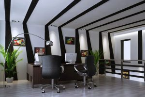 黑白印畫辦公室裝修-經(jīng)理辦公室