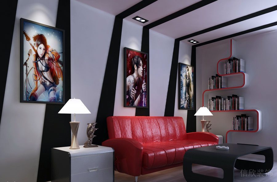 辦公室等候區(qū)黑色條形裝飾圖