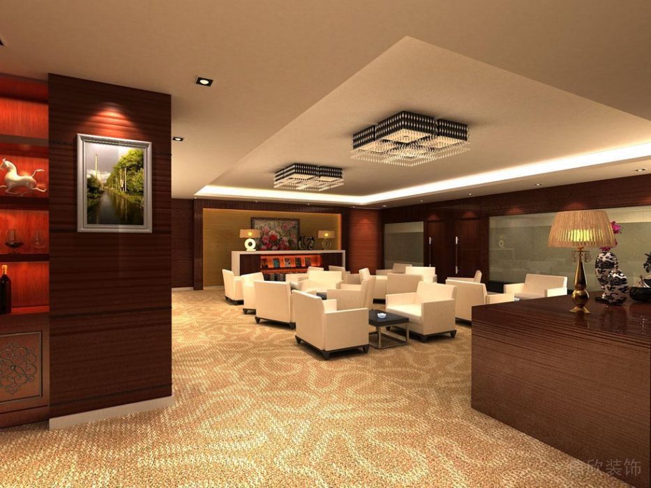 銀行貴賓室大花紋米黃色高檔地毯