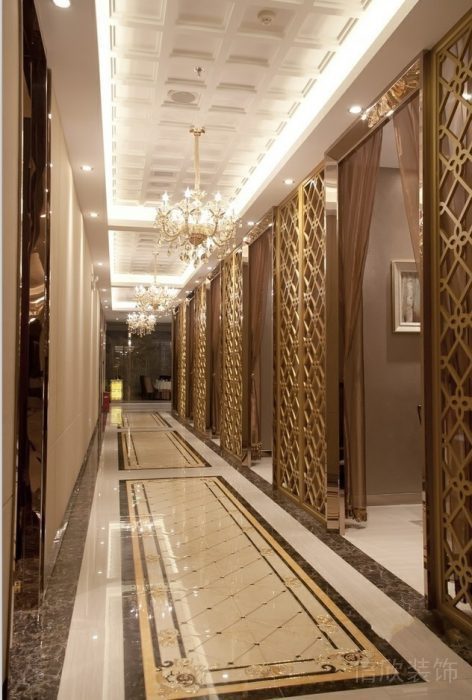 萬(wàn)和魚(yú)莊深圳餐廳裝修-過(guò)道天花吊頂