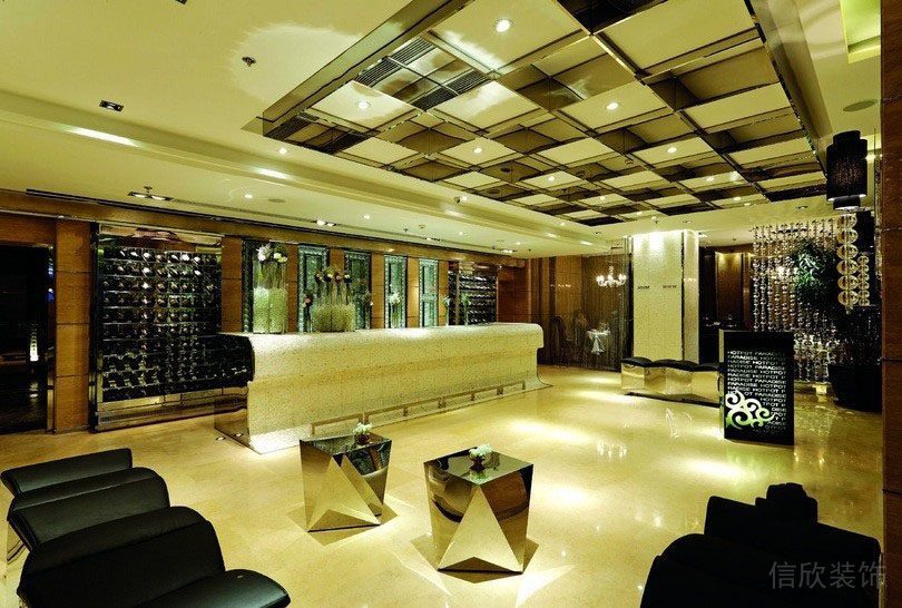 萬(wàn)盛酒莊深圳餐廳裝修-前廳天花吊頂