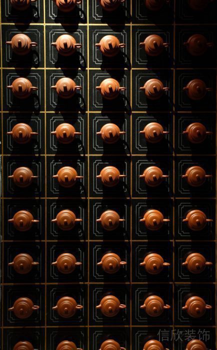 春月茶樓裝修_茶壺飾面形象墻