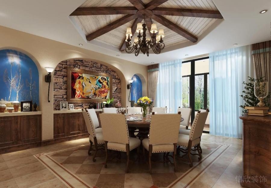 福田沙尾歐式家居裝修設(shè)計(jì)餐廳