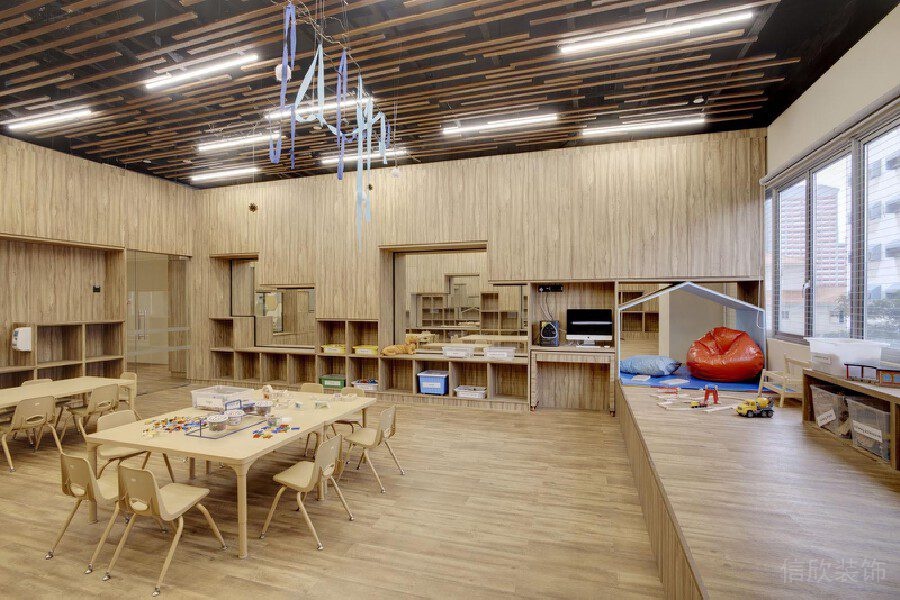 原木桌椅墻板天花板設(shè)計(jì)效果圖