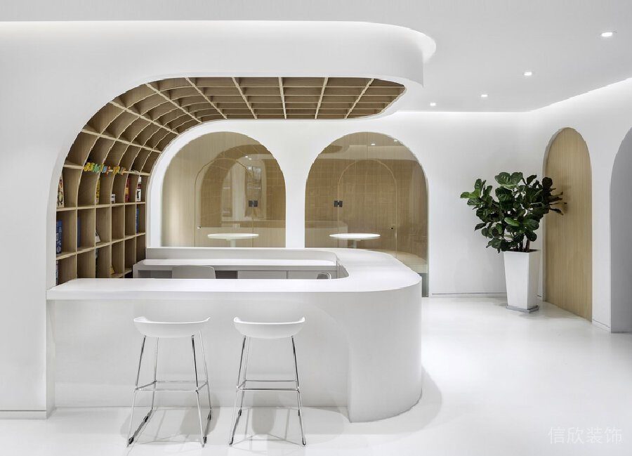 拱形簡約風(fēng)白色木質(zhì)茶水間