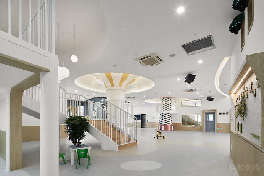 兒童培訓(xùn)藝術(shù)機構(gòu)裝修設(shè)計現(xiàn)代創(chuàng)意大廳原木設(shè)計