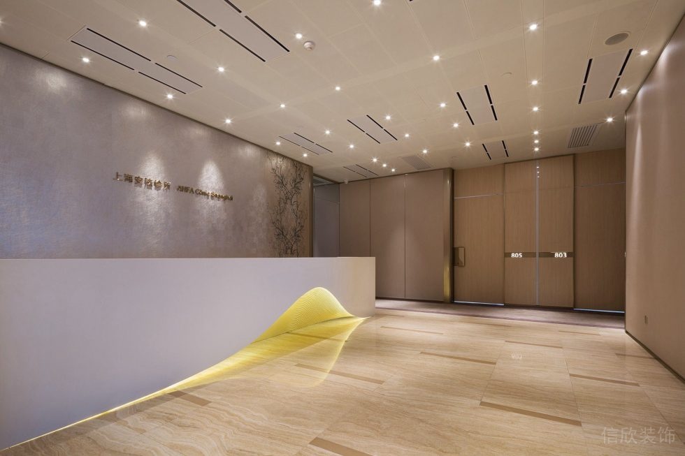 私人高端診所現(xiàn)代簡(jiǎn)約風(fēng)弧線(xiàn)led燈飾設(shè)計(jì)效果圖