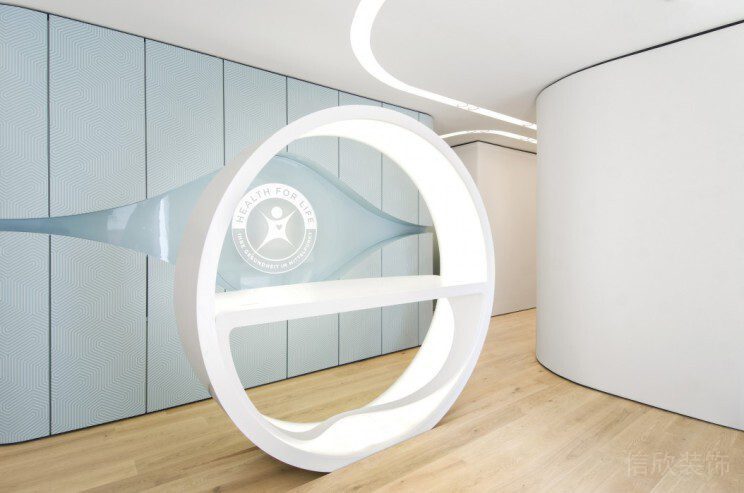 環(huán)形圓框簡(jiǎn)約白色木質(zhì)辦公室效果圖