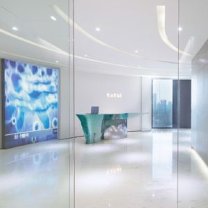 玻璃過道智能門裝修設(shè)計機構(gòu)大廳效果圖