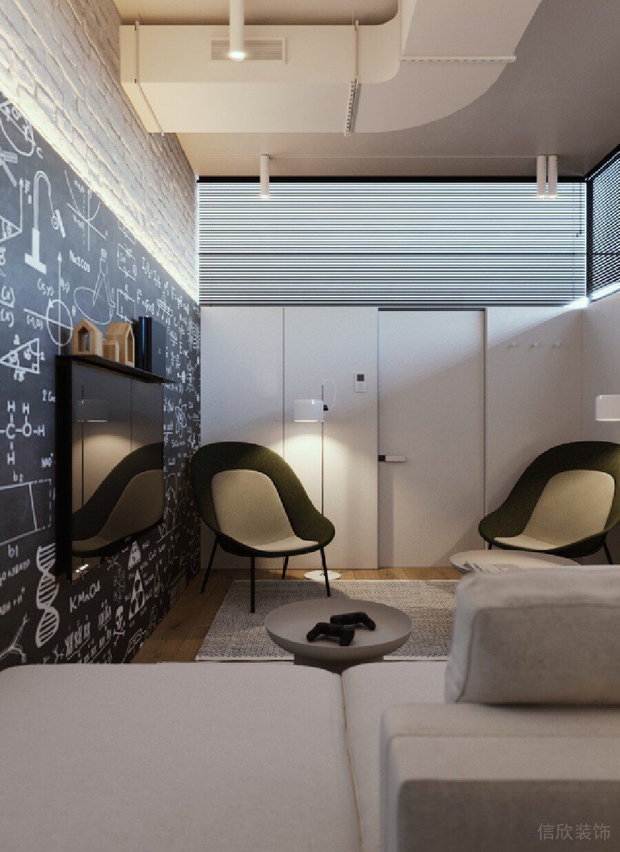 醫(yī)生就診室天花工業(yè)風裝修設計涂鴉墻效果