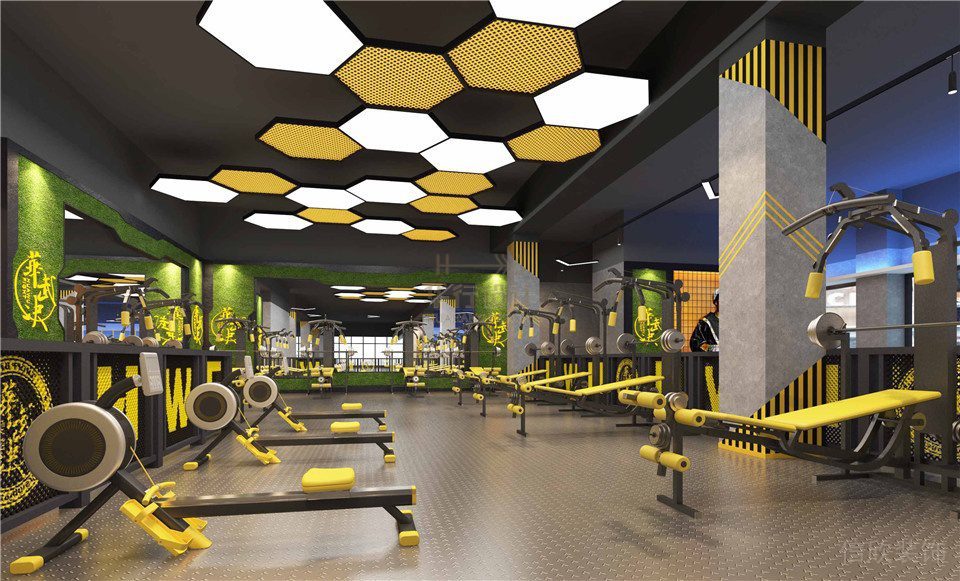 華武決朝陽(yáng)店健身房設(shè)計(jì)_重量區(qū)