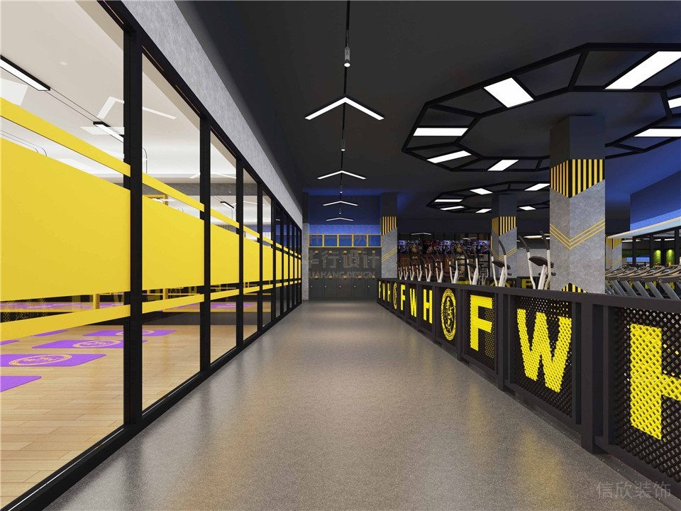 華武決朝陽(yáng)店健身房設(shè)計(jì)_過(guò)道