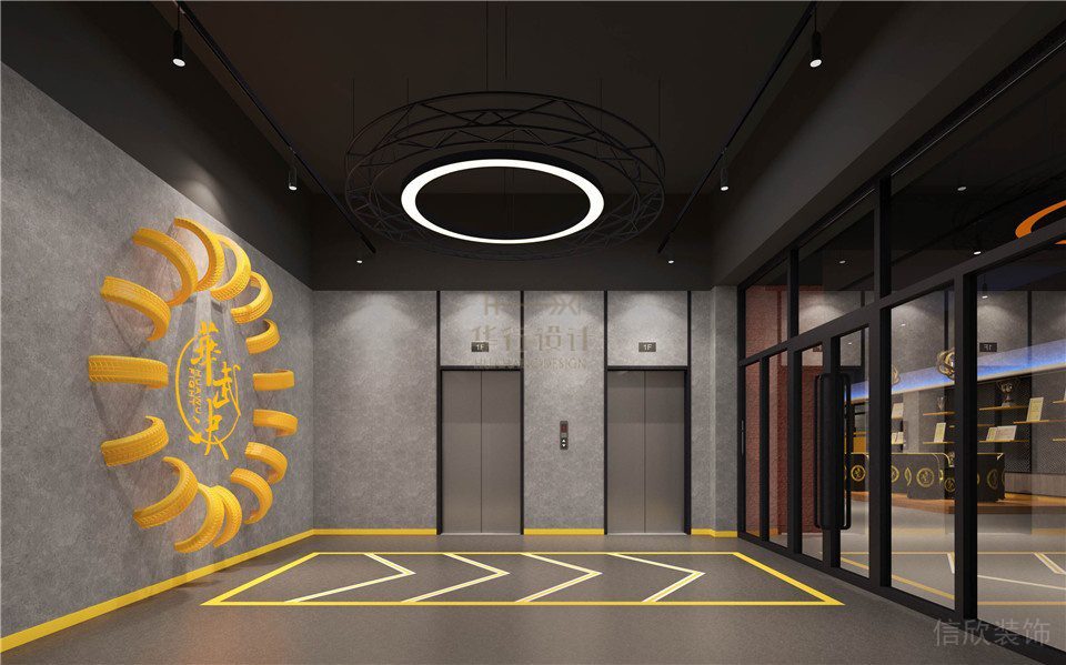 華武決朝陽(yáng)店健身房設(shè)計(jì)_電梯廳