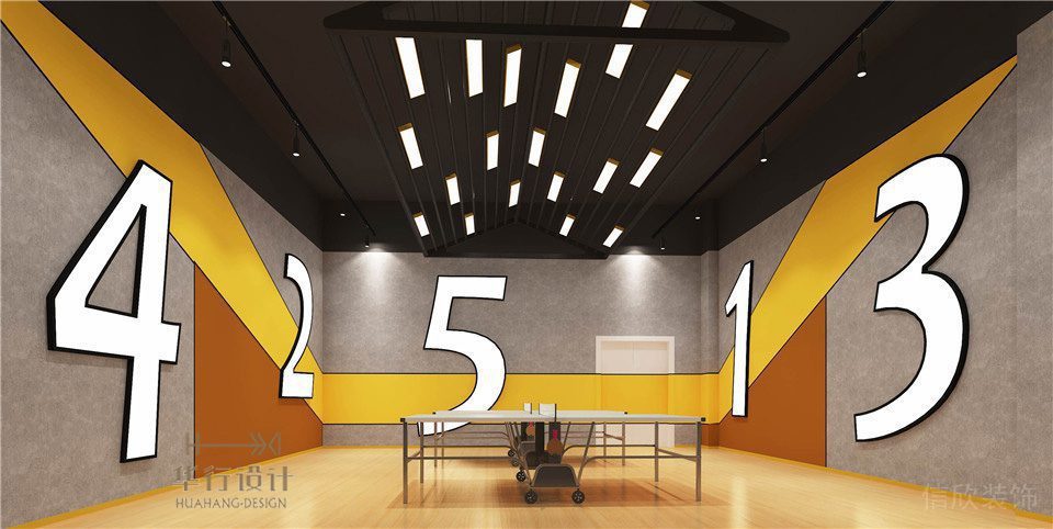 華武決寶龍店健身房設(shè)計_乒乓球區(qū)