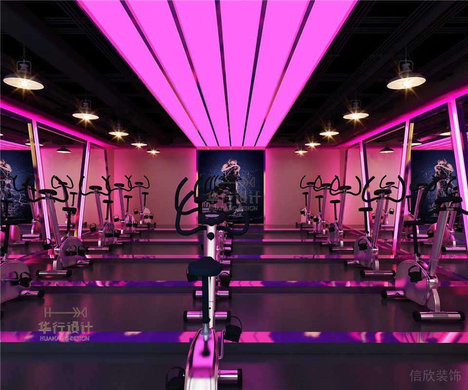 粉色時(shí)代健身房設(shè)計(jì)_單車(chē)房