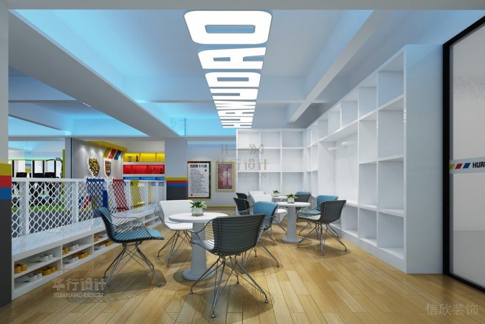 華武道惠州一店健身房裝飾設(shè)計(jì)_休息洽談區(qū)