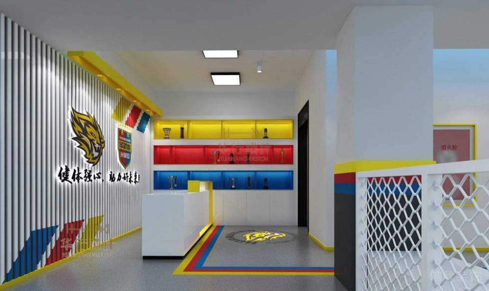 華武道惠州一店健身房裝飾設(shè)計(jì)_服務(wù)臺(tái)