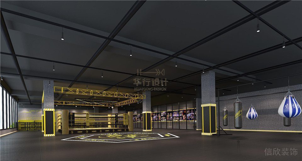 華武決東門店深圳健身房裝修設(shè)計_搏擊臺