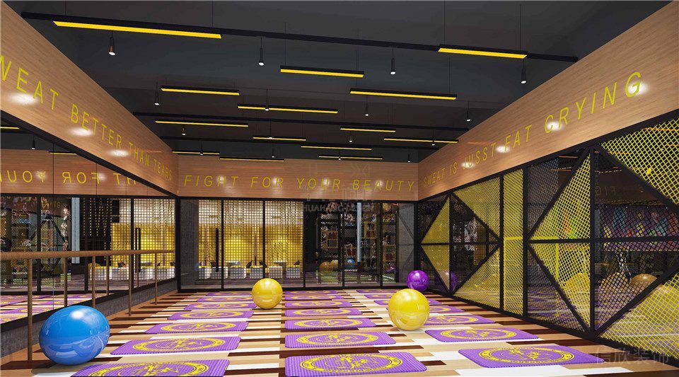 華武決東門店深圳健身房裝修設(shè)計-瑜伽室