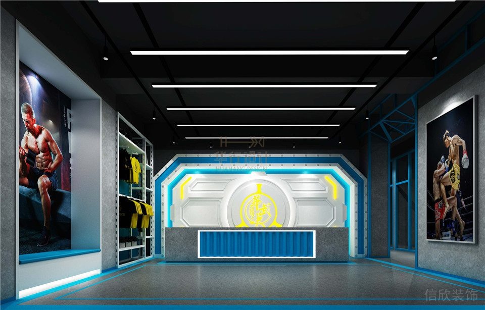 華武決東門(mén)二店深圳健身房裝修設(shè)計(jì)_前臺(tái)接待區(qū)