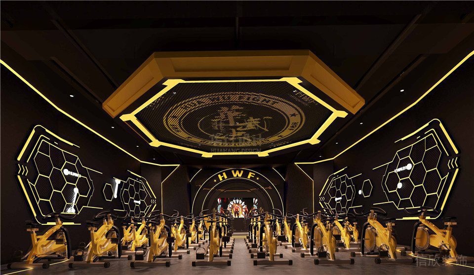 華武決平湖深圳健身房裝修設(shè)計(jì)_動(dòng)感單車(chē)