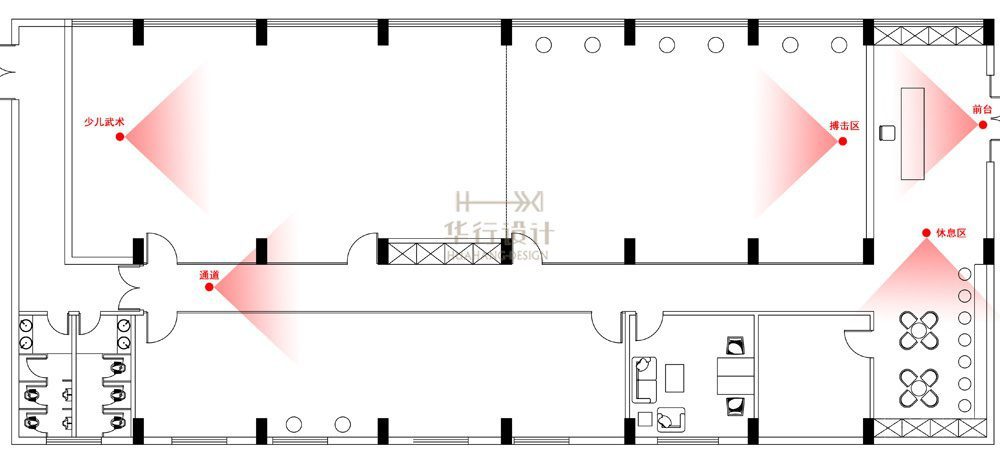 健身房設(shè)計(jì)惠州華武道二店_平面圖