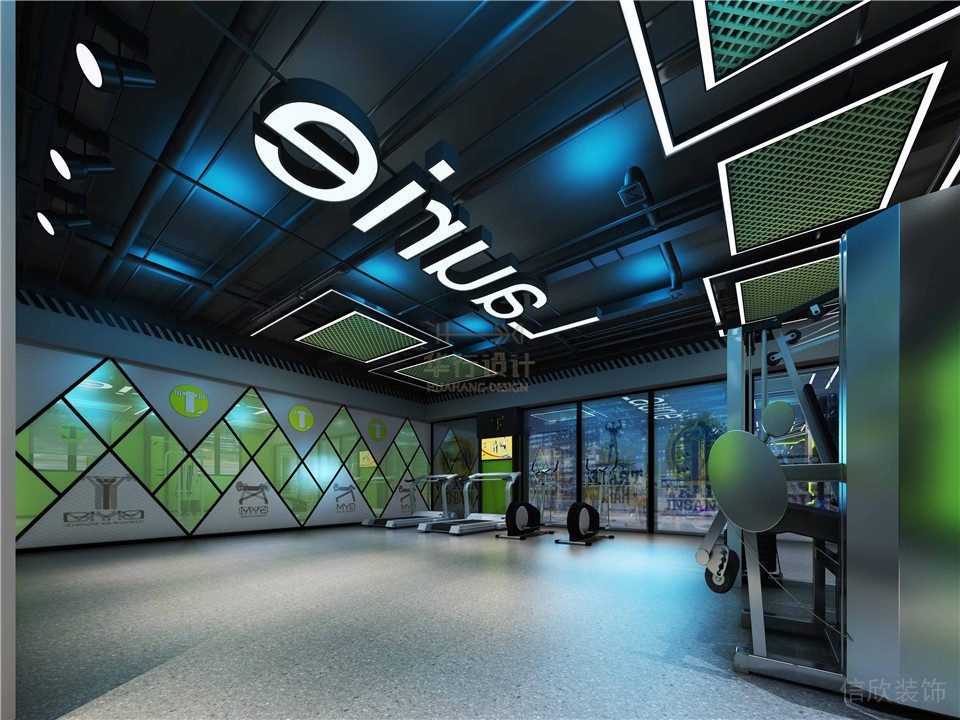 羅力健身會(huì)所裝修設(shè)計(jì)_重量區(qū)