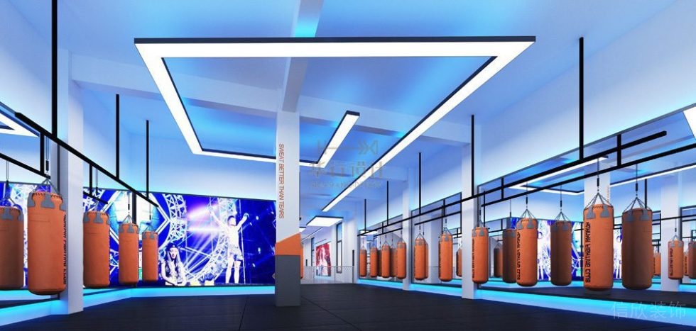 搏擊館裝修設(shè)計鎮(zhèn)雄袁亞搏擊俱樂部_訓(xùn)練區(qū)