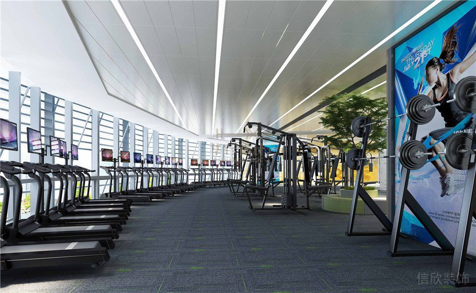 左登健身房裝修設(shè)計(jì)_跑步區(qū)