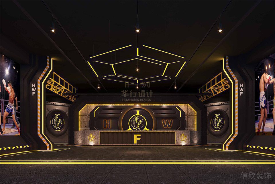 華武決平湖深圳健身房裝修設(shè)計(jì)_前臺(tái)區(qū)