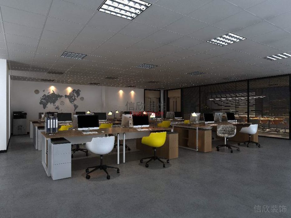 辦公室現(xiàn)代簡約風(fēng)裝修設(shè)計多人研發(fā)區(qū)域