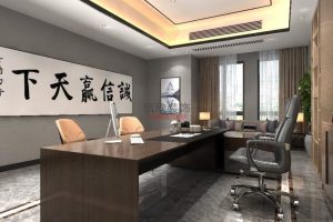 現(xiàn)代商務(wù)風(fēng)木制總裁辦公室效果