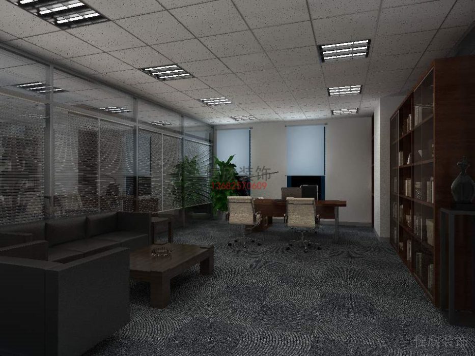 辦公室裝修-經(jīng)理室-開源科技公司