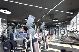 動感單車有氧區(qū)健身房器械裝修陳列簡約風(fēng)裝修