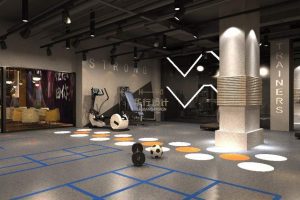 多功能教室設(shè)計墻體中式工業(yè)風(fēng)健身房裝修效果