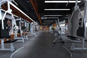 工業(yè)風(fēng)裝修設(shè)計健身房水磨石效果圖