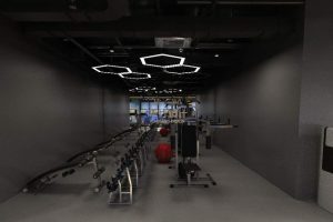 工業(yè)風(fēng)暗色力量去健身房環(huán)境天花工業(yè)簡潔設(shè)計