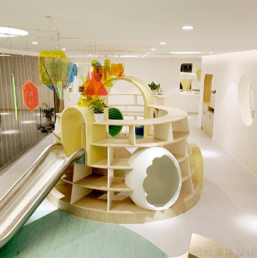 兒童培訓機構娛樂區(qū)裝修設計木柜收納效果