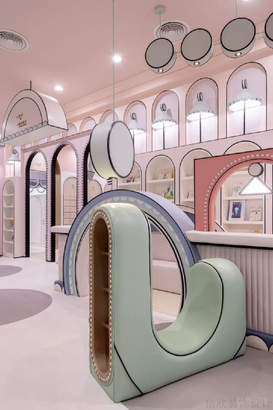 兒童娛樂(lè)手機(jī)是皮革沙發(fā)木質(zhì)內(nèi)嵌收納儲(chǔ)物書柜效果圖