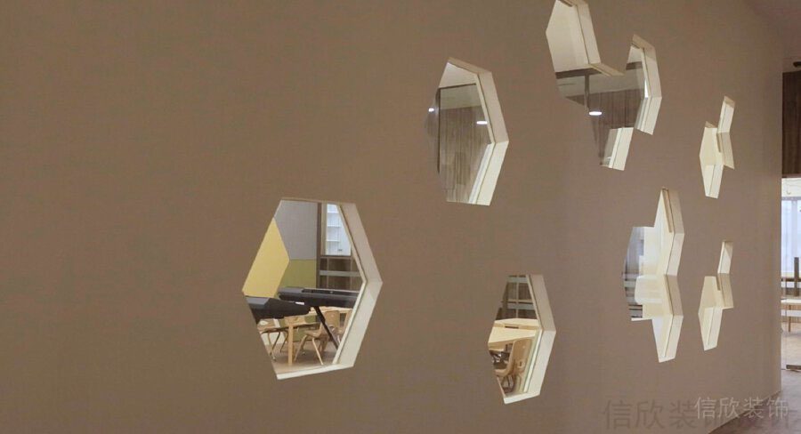 墻體鏤空設(shè)計(jì)多邊形簡(jiǎn)約效果圖