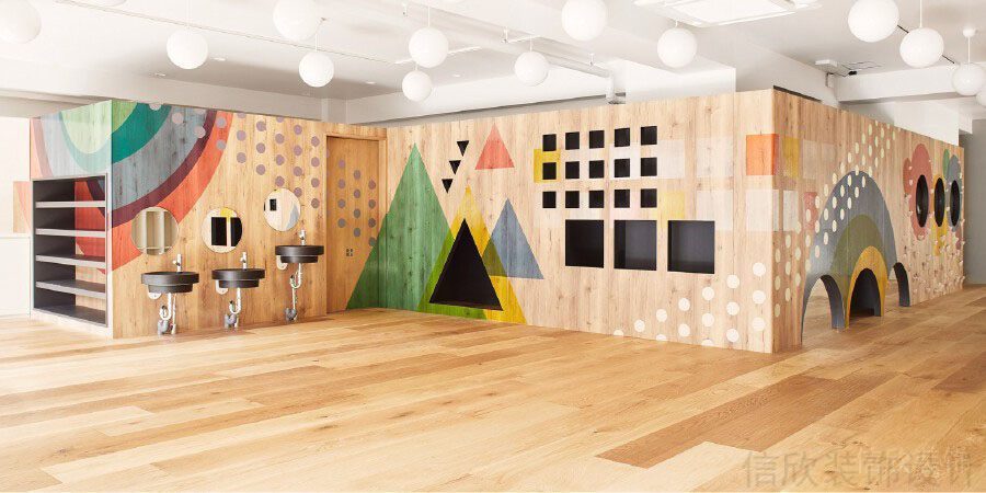 復(fù)古木質(zhì)效果圖波點(diǎn)墻飾機(jī)構(gòu)裝修