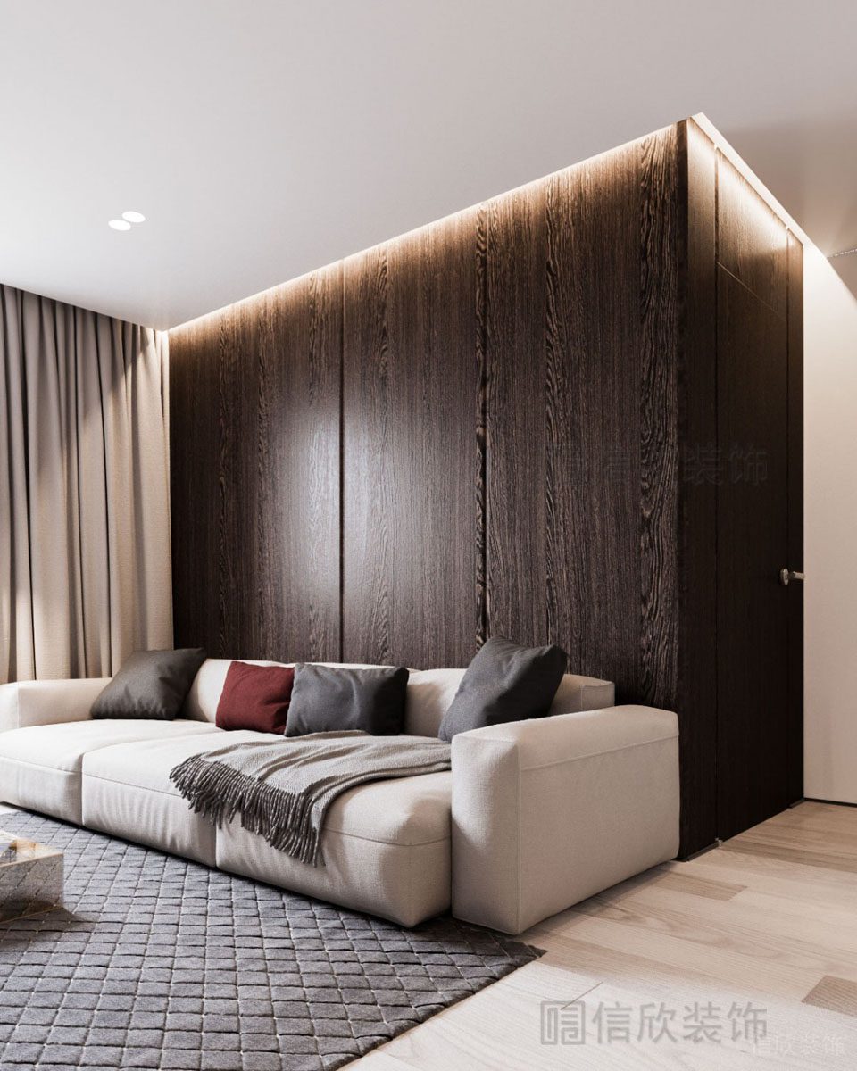 現(xiàn)代風(fēng)格沙發(fā)墻面木飾面