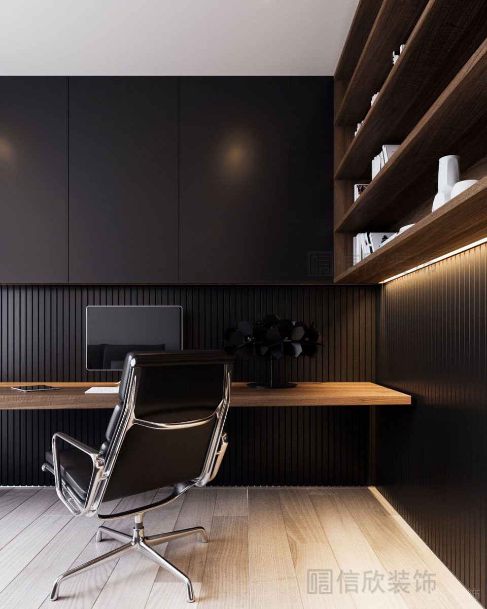 現(xiàn)代深色柚木書桌