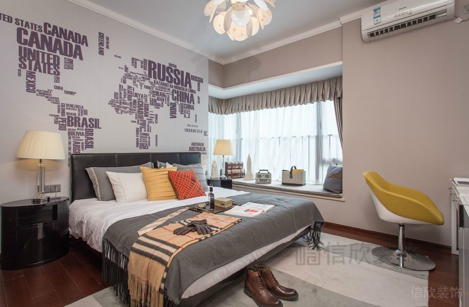 臥室設(shè)計(jì)英倫風(fēng)墻紙創(chuàng)意設(shè)計(jì)簡(jiǎn)約效果圖