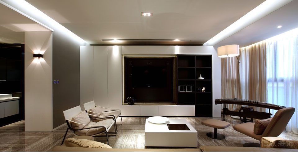 日式簡約創(chuàng)意大理石地板大廳設計