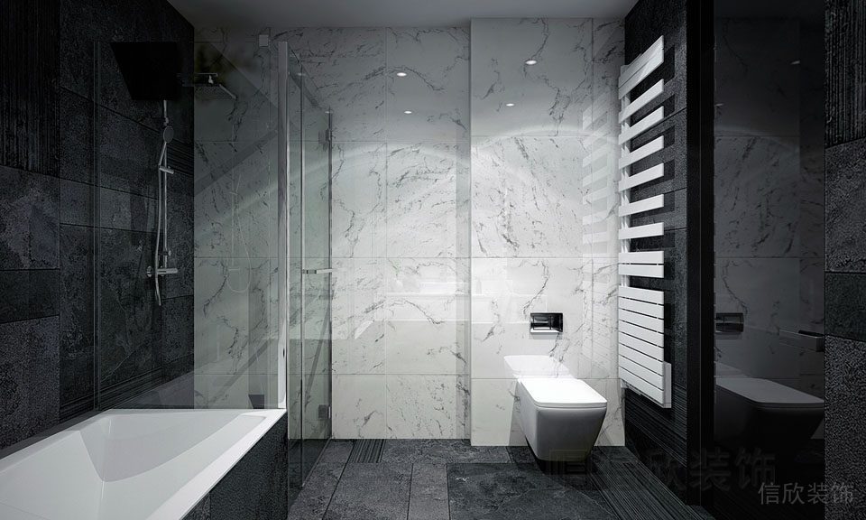 黑白色調(diào)大理石墻體商務(wù)風設(shè)計辦公室衛(wèi)生間裝修