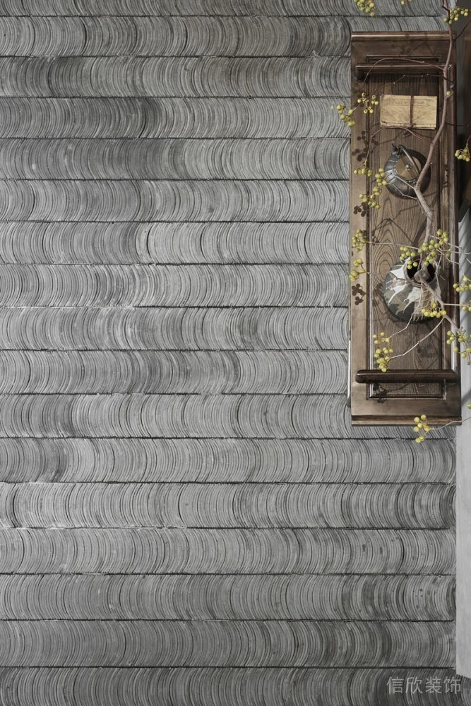 瓦塊裝修灰色中式風復古就餐區(qū)休息區(qū)