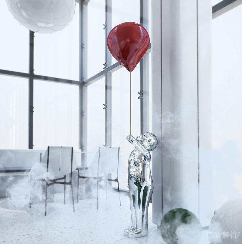 辦公式工作區(qū)域設(shè)計(jì)效果圖銀色純白簡(jiǎn)約水磨石地板裝修