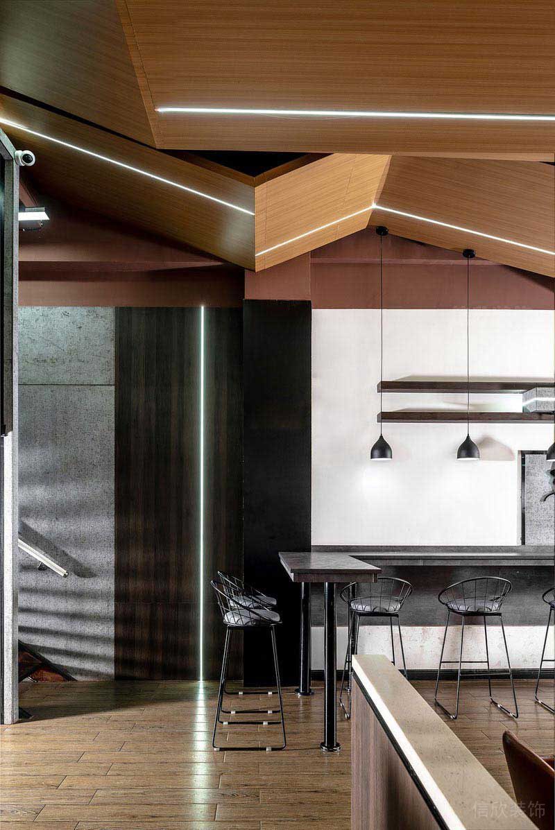 辦公室北歐風(fēng)吧臺(tái)休息區(qū)效果圖